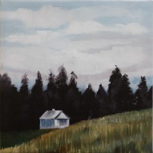 Wall Art 8.5"x 8.5"Unframed CANVAS, NATURE LANDSCAPE/FOREST CABIN/MOUNTAIN CABIN